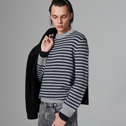 Reserved - Sweter w paski z domieszką wełny - Wielobarwny Reserved  M 