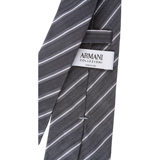 Krawat Giorgio Armani szary w paski 
