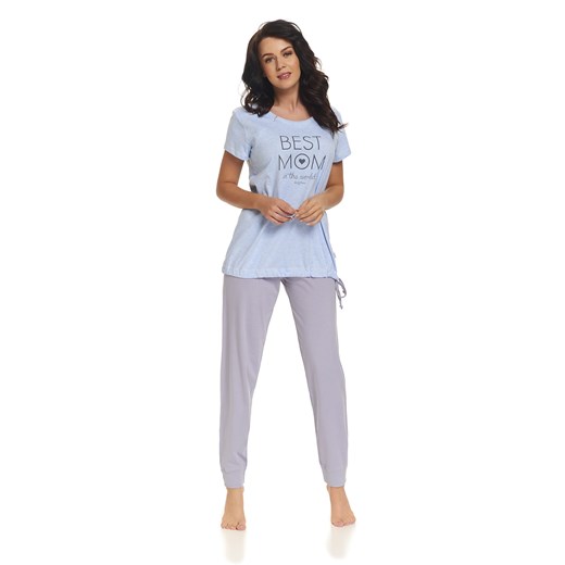 Bawełniana piżama damska Dn-nightwear PCB.9392 niebieska