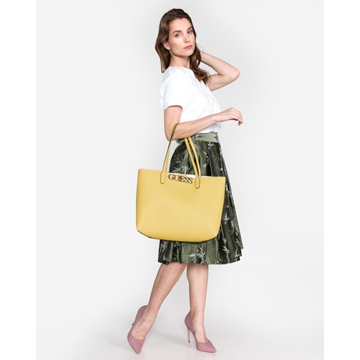 Shopper bag Guess duża żółta 