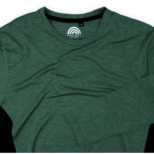 Zielony T-shirt (Koszulka), Długi Rękaw, Longsleeve -Brave Soul- Męski, Termoaktywny, Wyszczuplający TSBRSAW19ARCHERgreen  Brave Soul XL JegoSzafa.pl