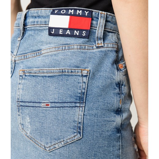 Spódnica Tommy Jeans niebieska gładka 