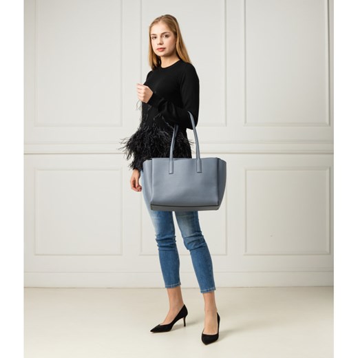 Shopper bag The Marc Jacobs elegancka niebieska matowa duża 