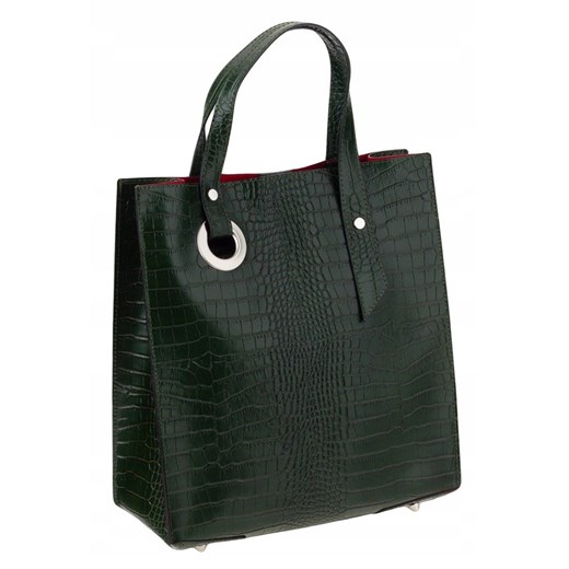 Shopper bag Rovicky bez dodatków elegancka skórzana duża 
