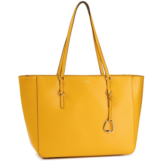 Shopper bag Ralph Lauren duża żółta na ramię matowa 