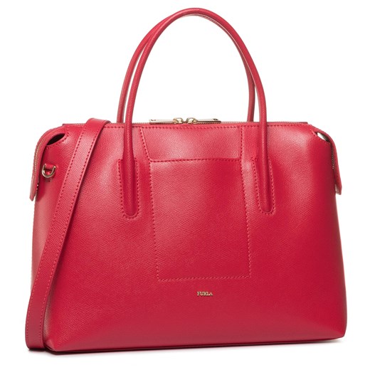 Shopper bag Furla czerwona duża bez dodatków 