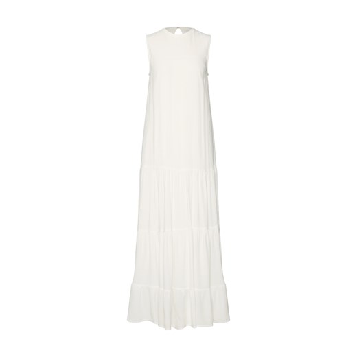 Sukienka Edited biała z okrągłym dekoltem bez rękawów z wiskozy 