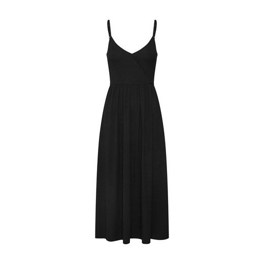 Sukienka Edited czarna z dekoltem w literę v rozkloszowana 