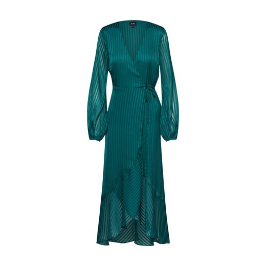 Sukienka Bardot na bal kopertowa w paski z szyfonu elegancka