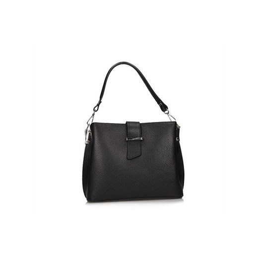 Shopper bag czarna Toscanio duża elegancka bez dodatków na ramię 