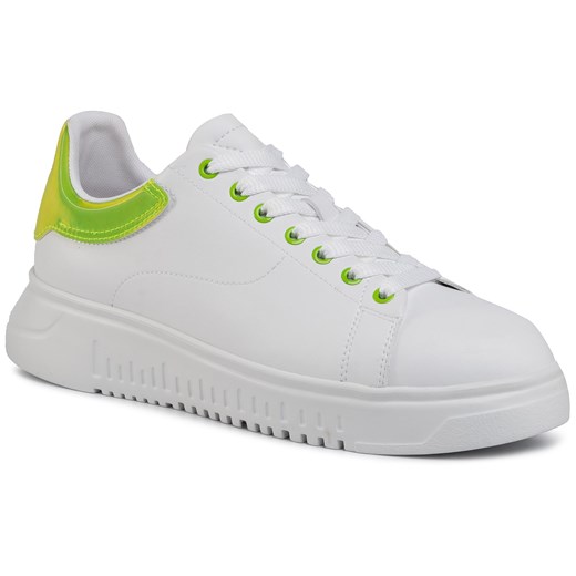 Sneakersy EMPORIO ARMANI - X4X264 XM228 A133 Opt.White/Green Flue  Emporio Armani 46 eobuwie.pl