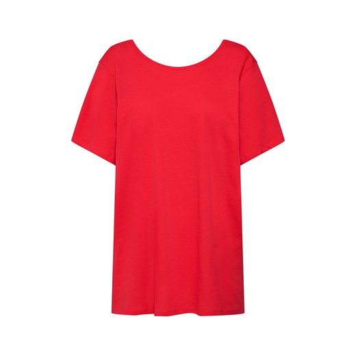 NA-KD bluzka damska z krótkim rękawem czerwona z okrągłym dekoltem bawełniana 