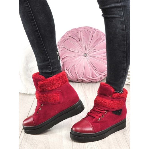 Buty sportowe damskie Pantofelek24 w stylu młodzieżowym na platformie młodzieżowe sznurowane bez wzorów 