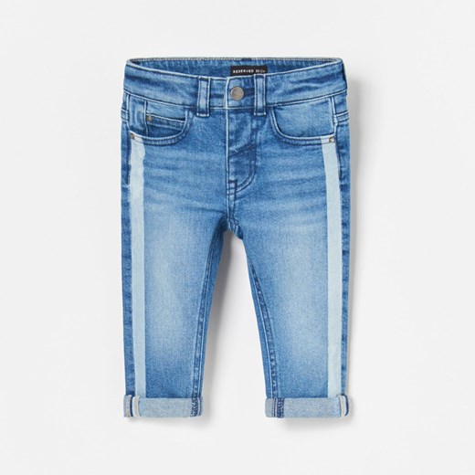 Reserved - Spodnie jeansowe z lampasami - Niebieski Reserved  98 