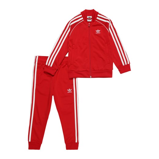 Dres dziewczęcy Adidas Originals czerwony na wiosnę w paski 