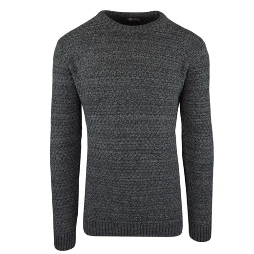 Akrylowy sweter męski w kolorze ciemno szarym 045   L okazyjna cena merits.pl 