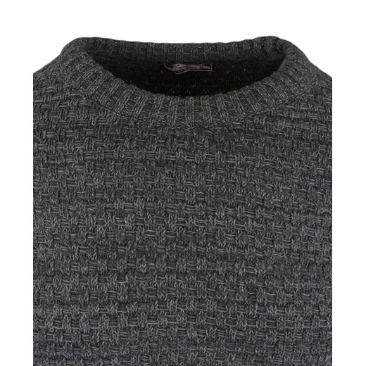 Akrylowy sweter męski w kolorze ciemno szarym 045   L wyprzedaż merits.pl 