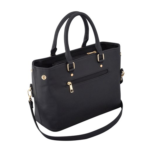 Shopper bag czarna Expatrié elegancka duża matowa bez dodatków 