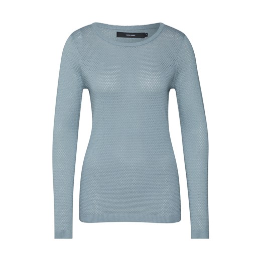 Sweter damski Vero Moda z okrągłym dekoltem niebieski gładki 