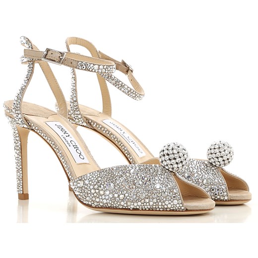 Jimmy Choo Sandały dla Kobiet, cielisty, Shimmer Suede Leather, 2019, 36 38 39 40  Jimmy Choo 39 RAFFAELLO NETWORK