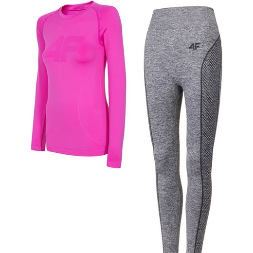 Komplet termoaktywny damski H4Z19 BIDB004 4F (fuksja/ciepły jasny szary melanż) 4F  L/XL promocja SPORT-SHOP.pl 