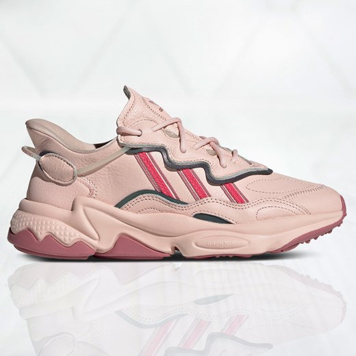Buty sportowe damskie Adidas bez wzorów sznurowane różowe na wiosnę 
