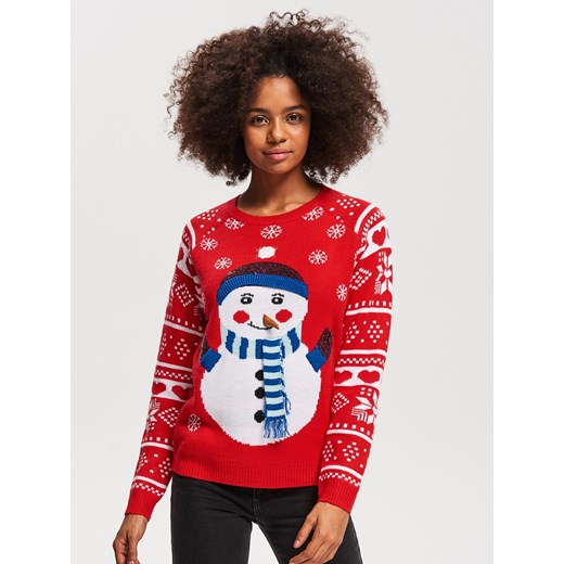 Sweter damski Reserved w bożonarodzeniowe wzory 