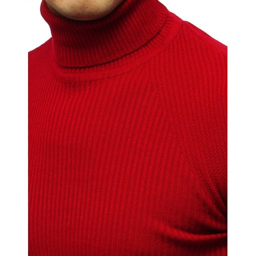 Sweter męski golf czerwony (wx1445)  Dstreet XL wyprzedaż  