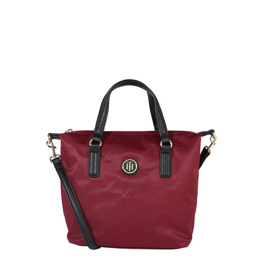 Shopper bag czerwona Tommy Hilfiger bez dodatków matowa elegancka 