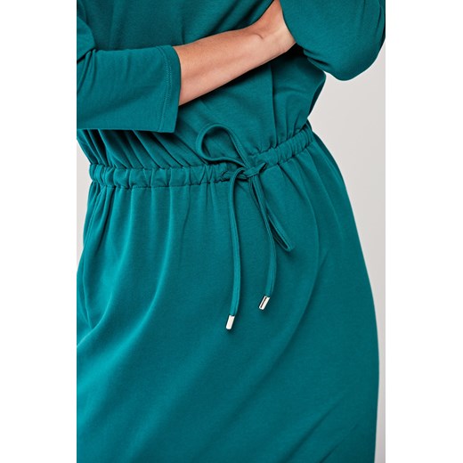 Sukienka Marie Zélie midi z długimi rękawami oversize luźna z elastanu 
