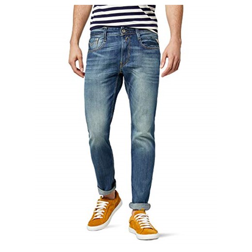 Replay męskie spodnie jeansowe Slim Fit Anbass -  wąski 29W / 32L