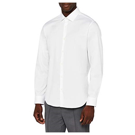 Meraki męska koszula Smoking Long Sleeve Regular Fit, kolor: biały (biały)