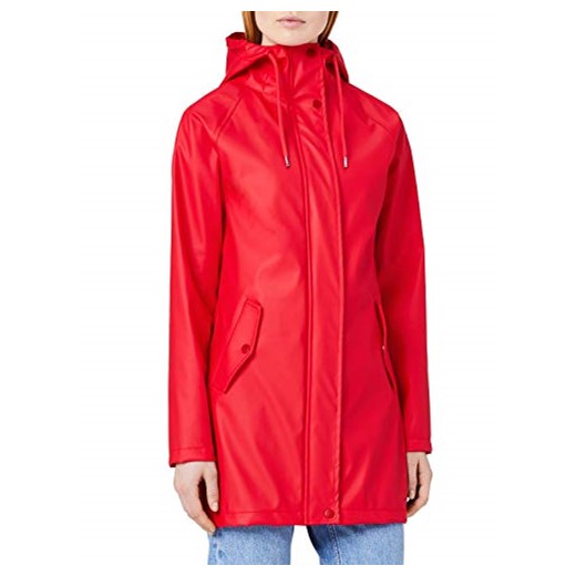 Meraki damska kurtka przeciwdeszczowa z kapturem, czerwony (red)