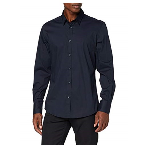 antony morato – męska koszula Super Slim Fit mmsl00375/fa450001 -  niebieski morski