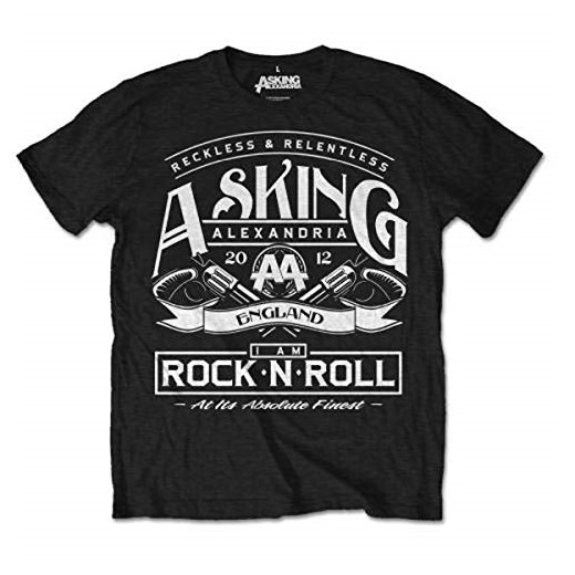 Asking Alexandria męski T-shirt Rock nroll -  m czarny (czarny)