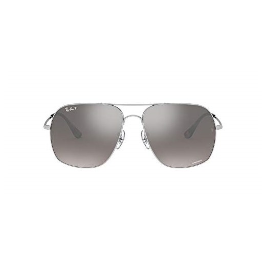 Ray-Ban duże kwadratowe chrom zapewnić najlepszą jakość Pilot okulary w kolorze błyszczący srebrny szary lustro spolaryzowane rb3587ch 003/5J 61 -  61 srebro