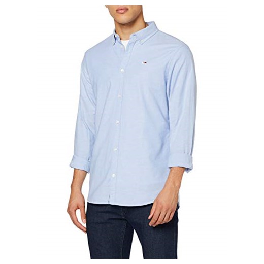 Tommy Jeans TJM męska koszulka z elastycznej tkaniny Oxford -  l