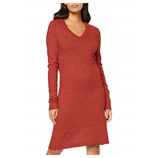 Vila NOS damska sukienka Vivikka L/S Knit V-Neck Dress-Noos -  z dzianiny 38 (rozmiar producenta: M)