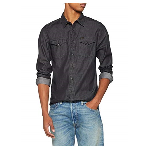 Lee dżinsy męskie koszuli Western Shirt Black -  czarny (Black 01)