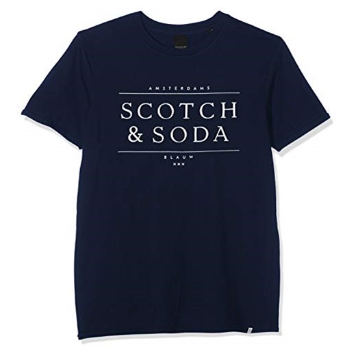 Scotch & Soda męska koszulka z krótkim rękawem z logo Tee -  krój regularny s