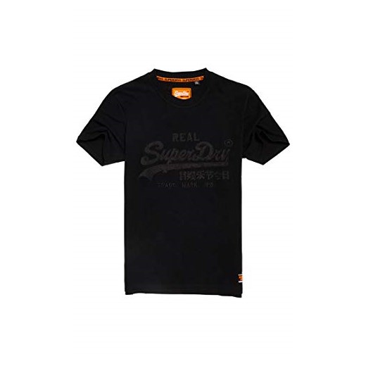 Superdry męski t-shirt z logo w stylu vintage, z aplikacją -  krój regularny xl