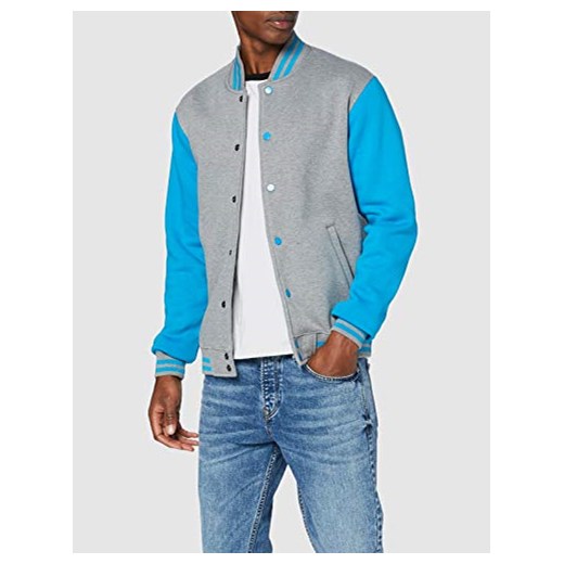 Urban Classics bluza męska TB207, dwukolorowa bluza typu college -  kurtka w stylu college jacket l