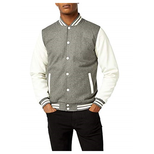 Urban Classics TB201 kurtka męska odzież Oldschool College -  kurtka w stylu college jacket m szary/biały