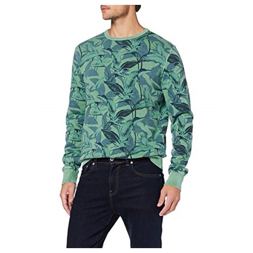 Tommy Hilfiger bluza męska Floral PRT GMD C-NK L/s. Dzięki temu Mac Pro nigdy nie każe VF, kolor: zielony