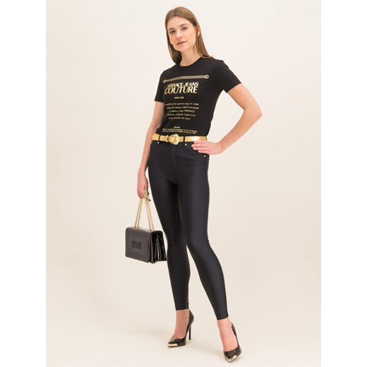Bluzka damska Versace Jeans z krótkim rękawem z napisem z okrągłym dekoltem 