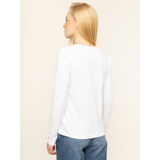 Tommy Jeans bluzka damska z okrągłym dekoltem biała z napisami 