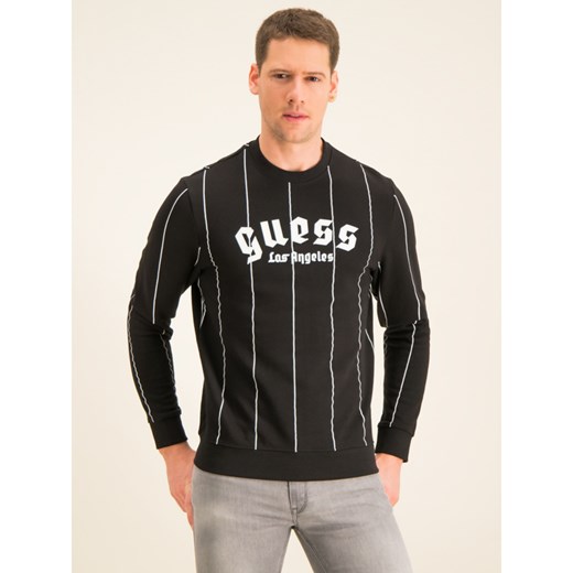 Bluza męska Guess czarna z napisem w stylu młodzieżowym 