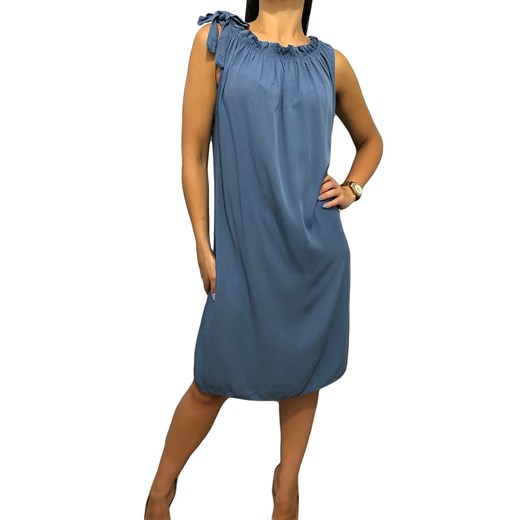 Niebieska Sukienka Oversize 2870-101-C