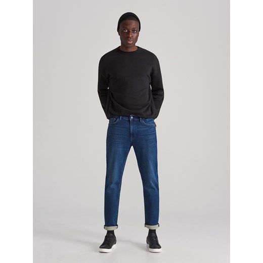 Reserved - Jeansowe spodnie high flex - Granatowy  Reserved 33/32 