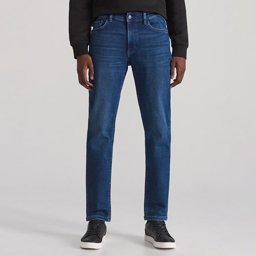 Reserved - Jeansowe spodnie high flex - Granatowy  Reserved 32/34 